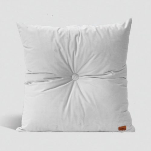 Velvet Cushion with Centre Button Detail | 51 x 51cm | Milk