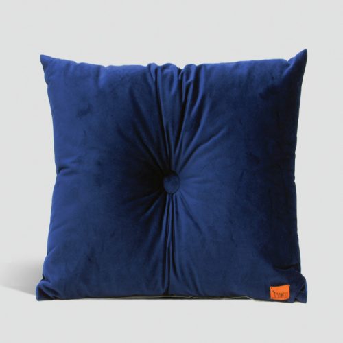 Velvet Cushion with Centre Button Detail | 51 x 51cm | Royal Blue