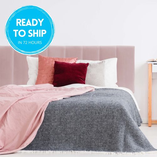 Blush Pink Velvet Panelled Upholstered Bedhead
