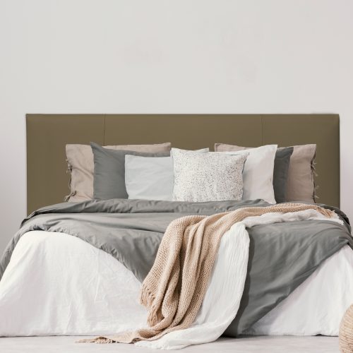 Taupe Leather Upholstered Bedhead